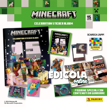 Album und Figur von MINECRAFT Celebration 15 Aufkleber – Panini