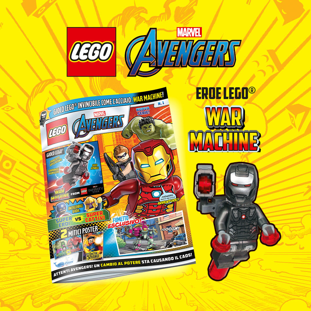 Rivista LEGO MARVEL AVENGERS n.1 + WAR MACHINE