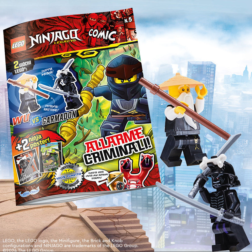 Rivista LEGO NINJAGO LEGACY COMIC n. 5 con 2 GIOCHI Wu vs. Garmadon
