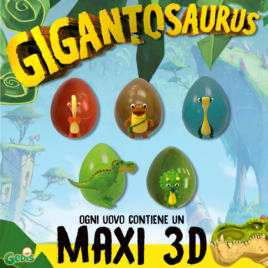 Uova dei Gigantosautus - maxi dinosauro 3D da ricreare con la pasta da modellare!