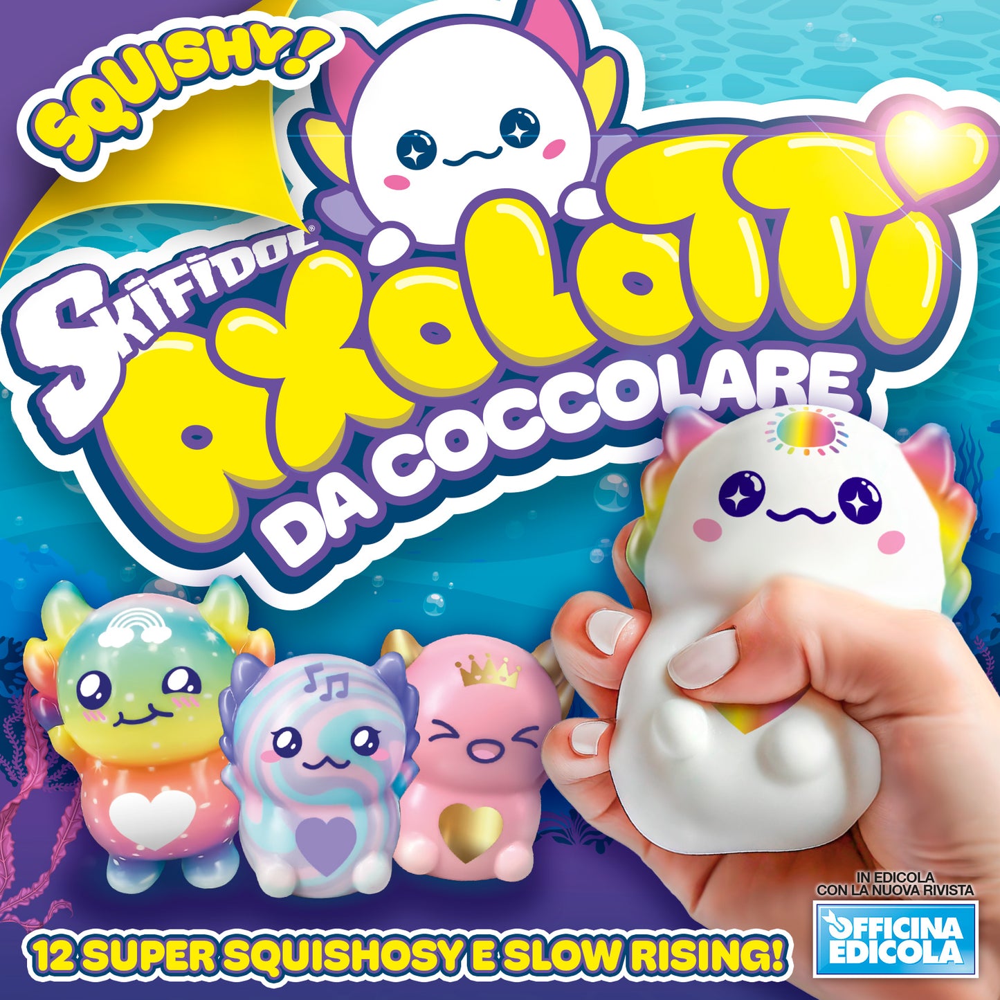 Skifidol Squishy ! Axolotti da coccolare morbidi da schiacciare