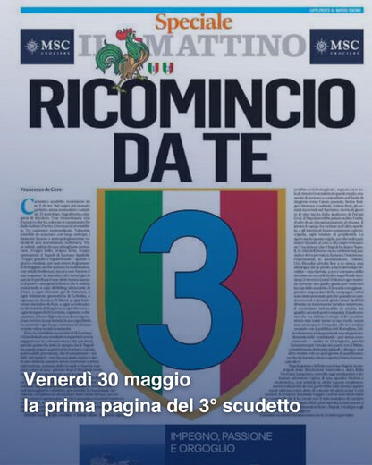 Il Mattino - Le sovracopertine dei primi tre scudetti del Napoli 1987 1990 2023