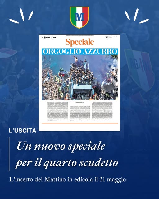 Giornali Quotidiani 4° Scudetto  SSC Calcio NAPOLI - Campione d'Italia 2024-25 2025
