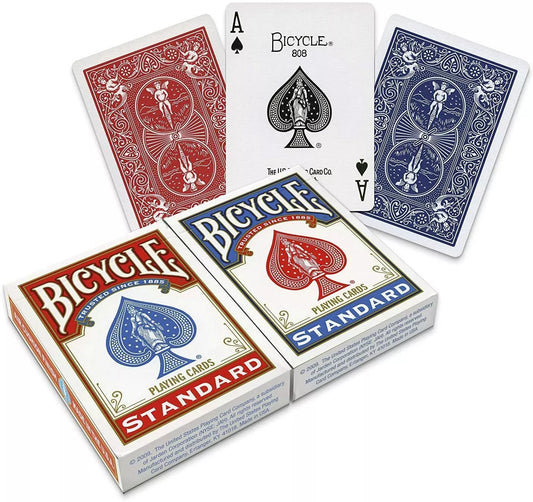 2x jeu de cartes à jouer de POKER professionnel français à dos bleu et rouge BICYCLE
