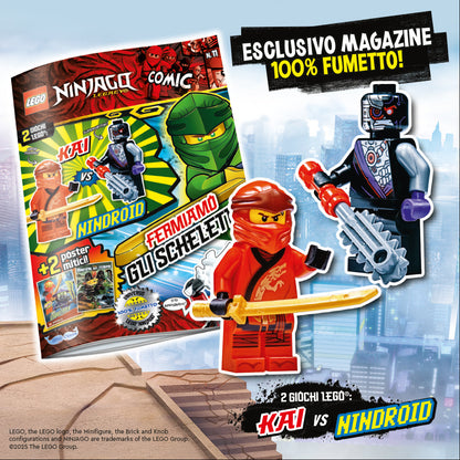 Rivista LEGO NINJAGO LEGACY COMIC n. 11 con 2 GIOCHI KAI vs NINDROID