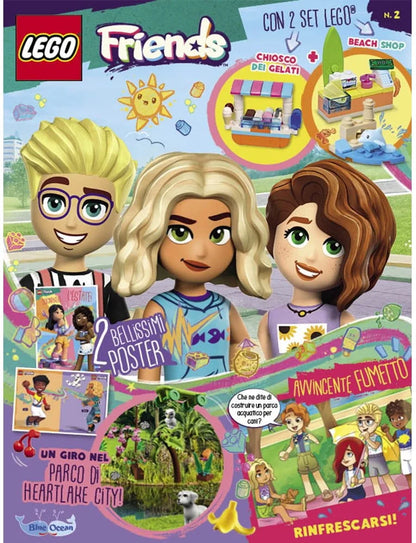 Rivista LEGO FRIENDS n.2 - Kit Chiosco dei gelati + Beach shop