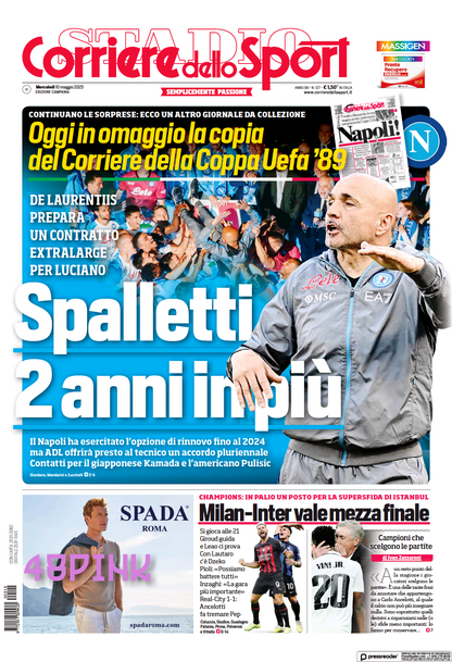 Corriere e Gazzetta dello Sport Napoli Champion Réimpression Scudetto 1987 1990 1989
