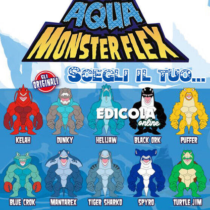 Personaggi AQUA MONSTER FLEX Monsterflex Allungamostri Allungabili Mostri Marini