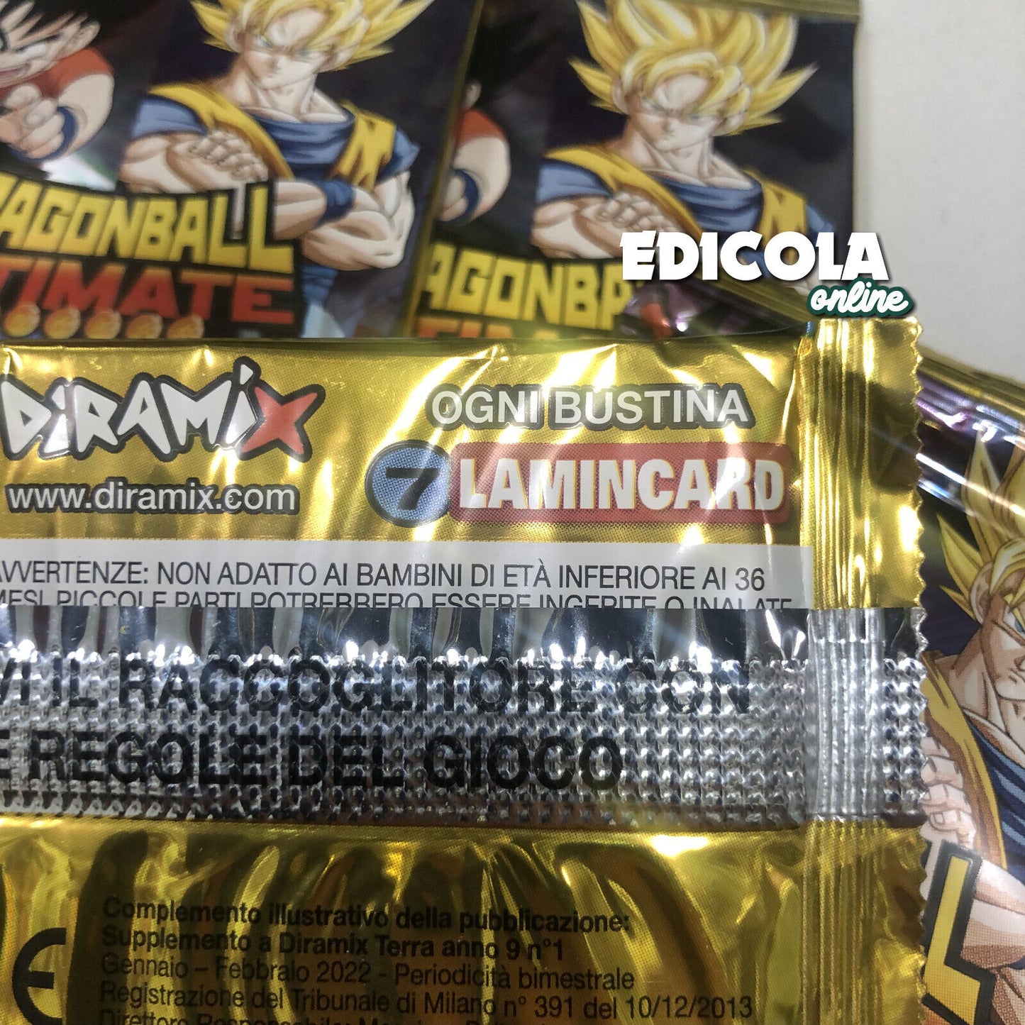 1x Bustine di Card Lamincards DRAGON BALL ULTIMATE Vintage Edicola Carte Lotto