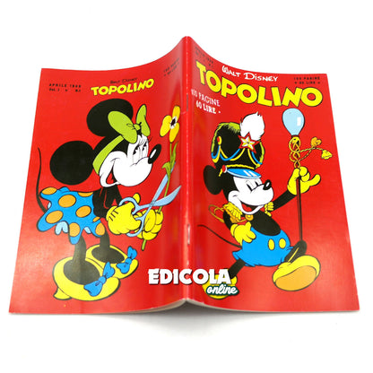 Numéro de bande dessinée Mickey Mouse Nerbini n. 1 Variante "A" RÉIMPRESSION 60 lire Vintage Rare