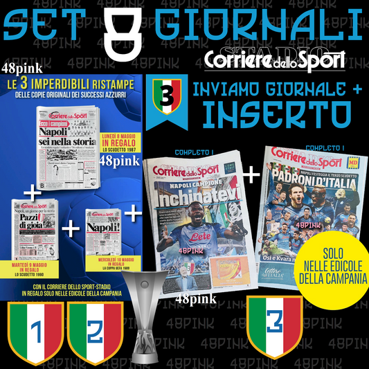 Corriere dello Sport 2023 + 3 Ristampe NAPOLI Scudetto 1987 1990 Coppa Uefa 1989