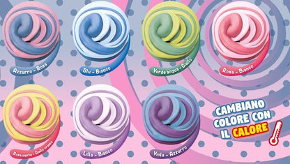 Glas mit SQUISHY SUPER FLUFFY Farbwechselnder, duftender Antistress-Schleim Hobby