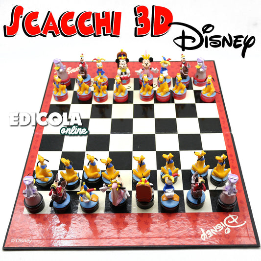 Schachspielbox, Schachbrett, Disney-Figuren, 3D-Figuren, komplettes Set