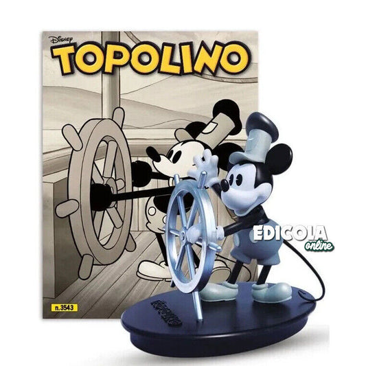 TOPOLINO 3543 da Collezione con Statua Steamboat Willie Disney 100 Blisterato