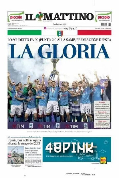 Satz Zeitungen NEAPEL SCUDETTO PARTY Corriere dello Sport Gazzetta Mattino Tutto