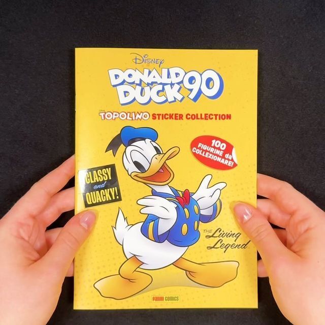 Complete Set 5/5 Album and Packs of Stickers PAPERINO 90 Years Donald Duck + Mickey Mouse Comics
