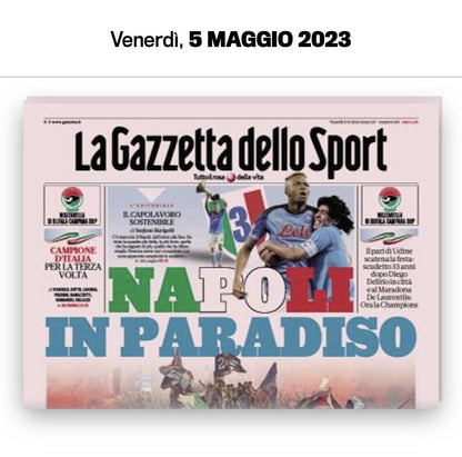La Gazzetta dello Sport NEAPEL IM PARADIES 5. Mai 2023 3. Scudetto-Champion