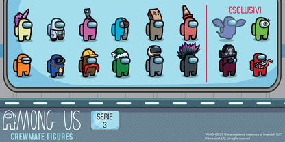 mini Action Figures 3D dei Personaggi AMONG US Serie 3 Edicola Toikido Crewmates