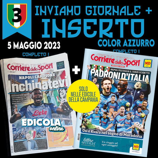 Corriere dello Sport Zeitung vom 5. Mai 2023 3 Napoli Osimhen Football Scudetto