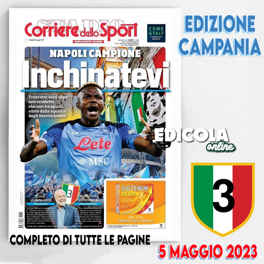 Corriere dello Sport Zeitung vom 5. Mai 2023 3 Napoli Osimhen Football Scudetto