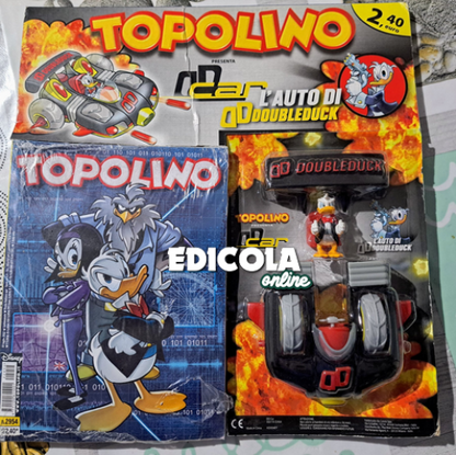 4x Fumetti TOPOLINO n. 2954 2955 2956 2957 con Gadget Auto Doubleduck Blisterato