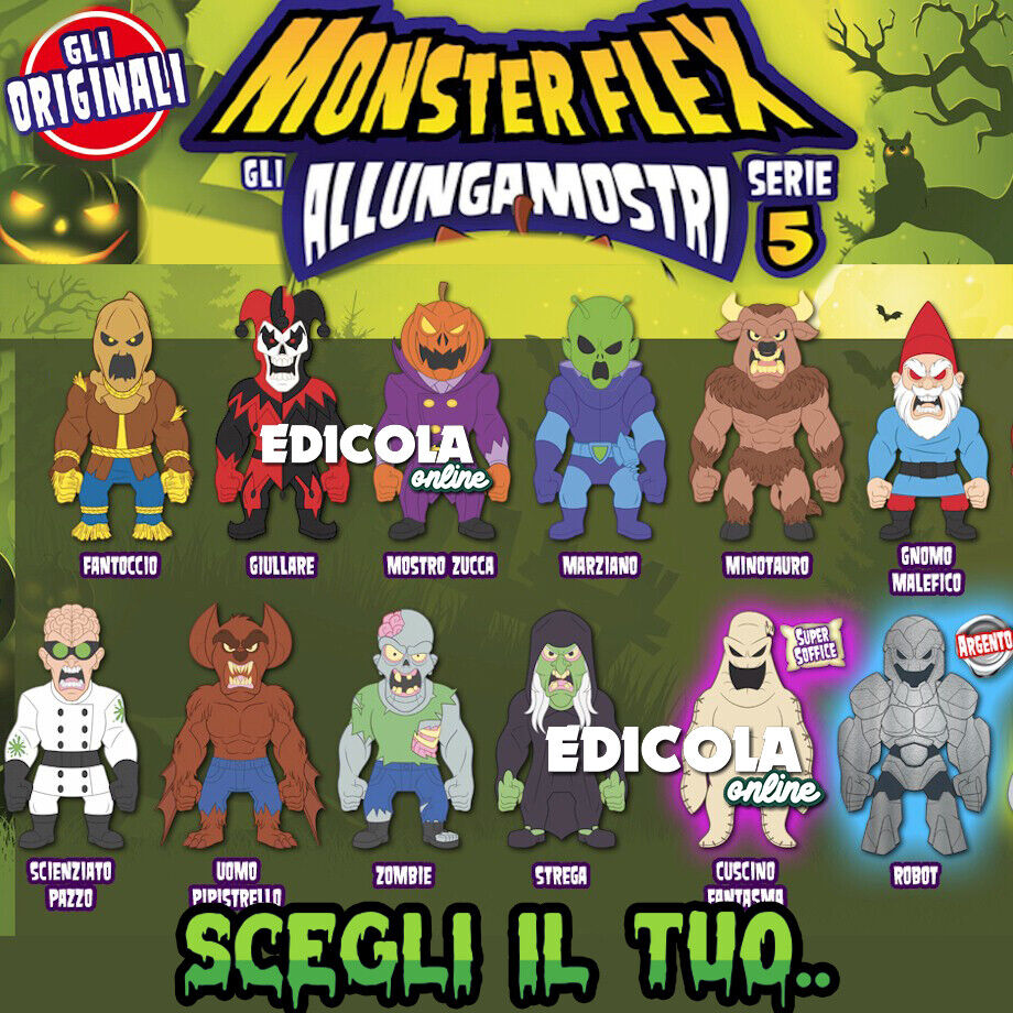 Personaggi MONSTER FLEX Serie 5 Monsterflex gli Allungamostri Mostri Allungabili