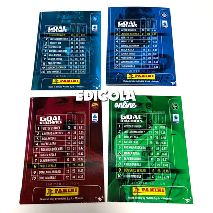 Set 4x Carte PANINI FOOTBALLERS 2023-24 GOAL MACHINES Figurines 2024 Cartes Limitées