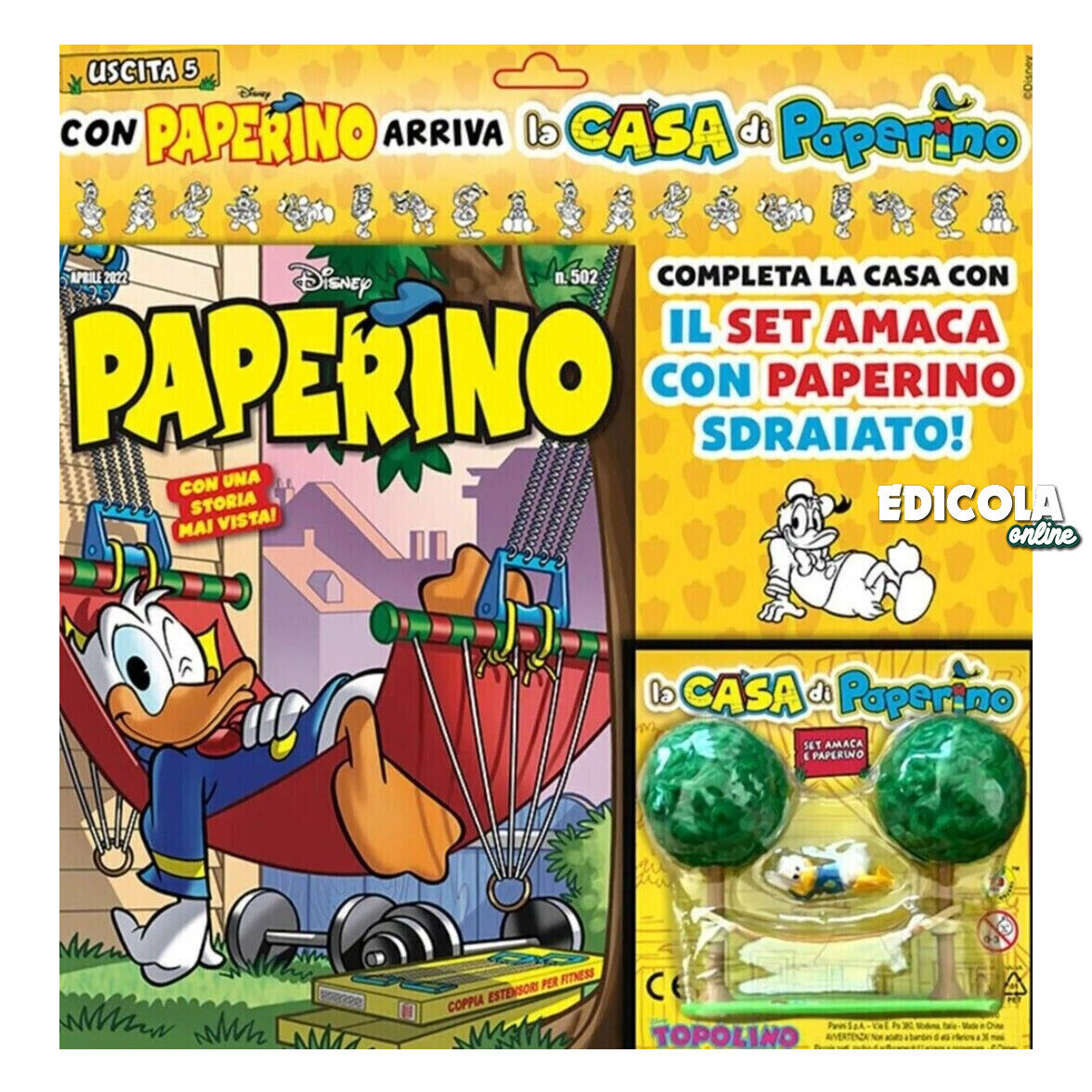 Set Completo 6/6 : LA CASA DI ZIO PAPERINO con Fumetti di Topolino e Paperinik