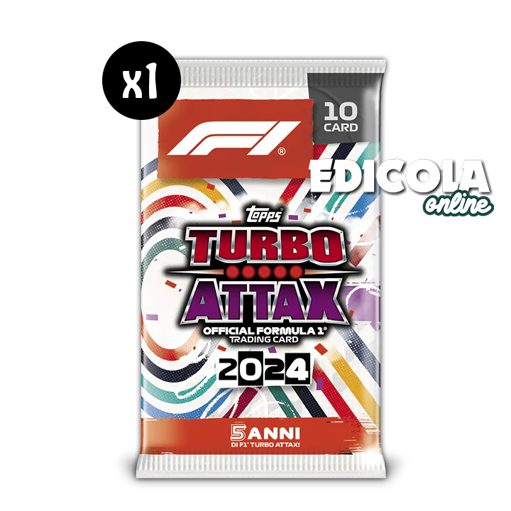 Pakete mit 10 TURBO ATTAX 2024 Formel-1-Karten, F1-Sammelkarte, Topps Auto