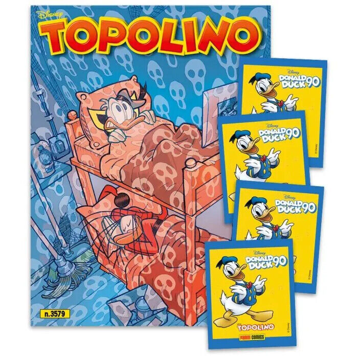 Complete Set 5/5 Album and Packs of Stickers PAPERINO 90 Years Donald Duck + Mickey Mouse Comics
