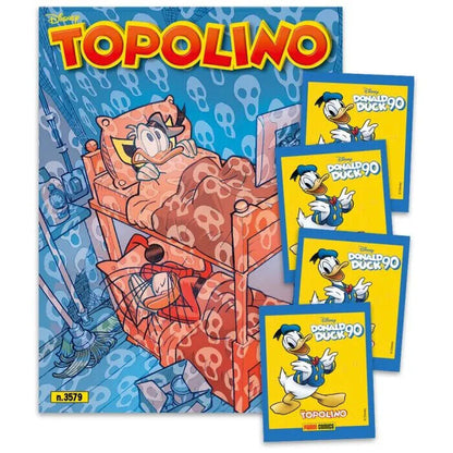 Complete Set 5/5 Album and Packs of Stickers PAPERINO 90 Years Donald Duck + Mickey Mouse Comics