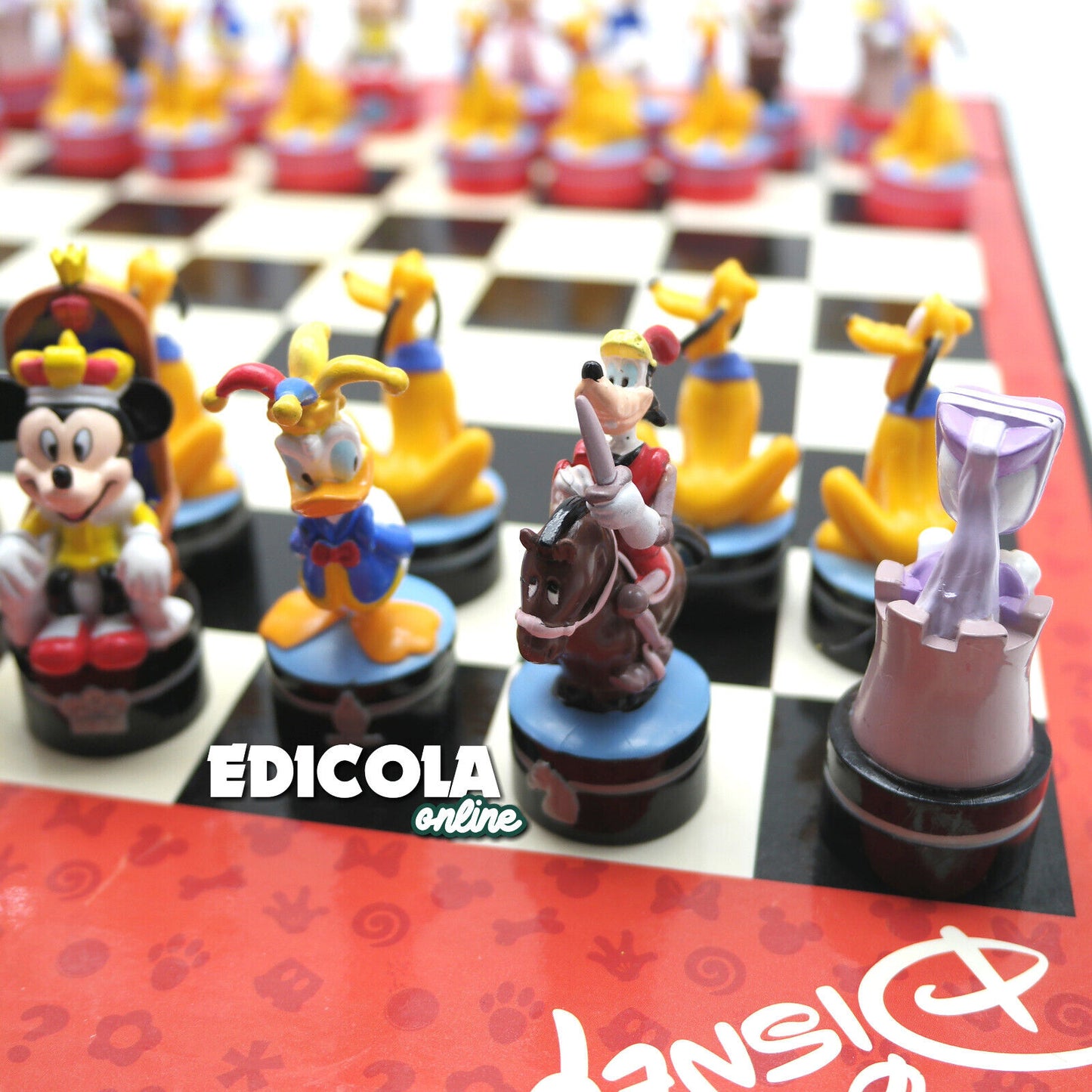 Scatola Giochi Scacchi Scacchiera Personaggi Disney 3D usata pedine Set Completo