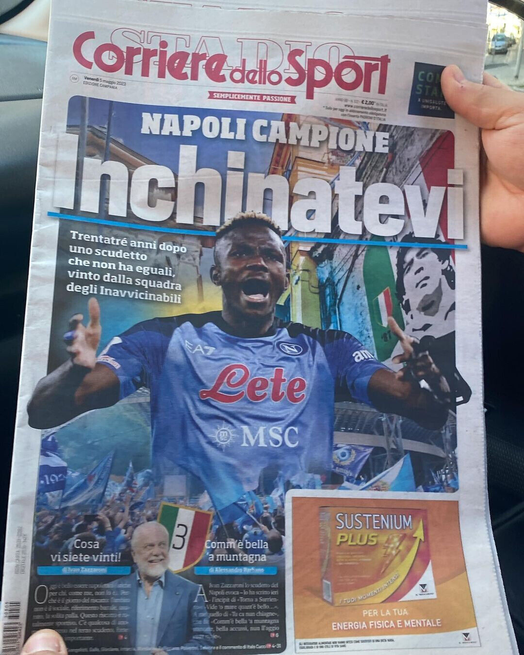 Newspaper Corriere dello Sport of May 5, 2023 3 Scudetto Football Napoli Osimhen