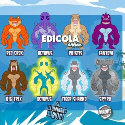 Personaggi AQUA MONSTER FLEX Monsterflex Allungamostri Allungabili Mostri Marini