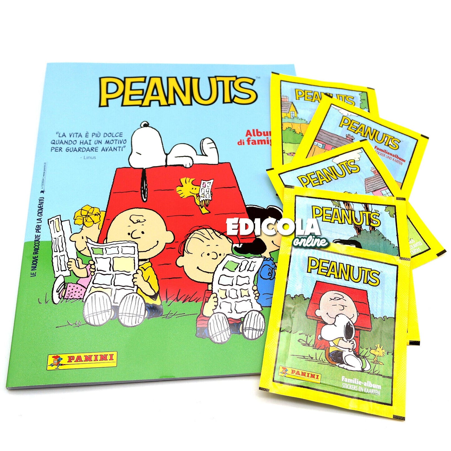 Set Album e/o Bustine di Figurine Sticker PEANUTS Snoopy Linus Charlie Brown