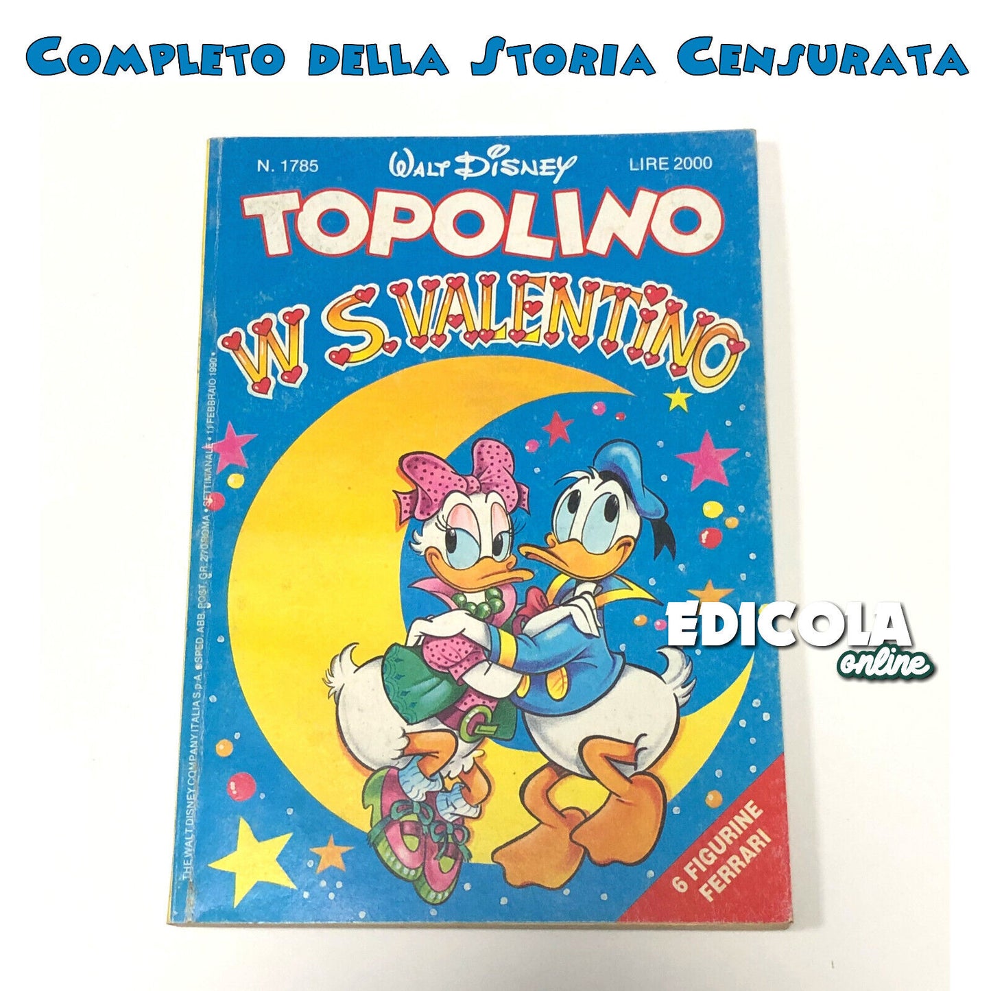 Fumetto di TOPOLINO tradisce Minnie Libretto Censurato n. 1785 San Valentino