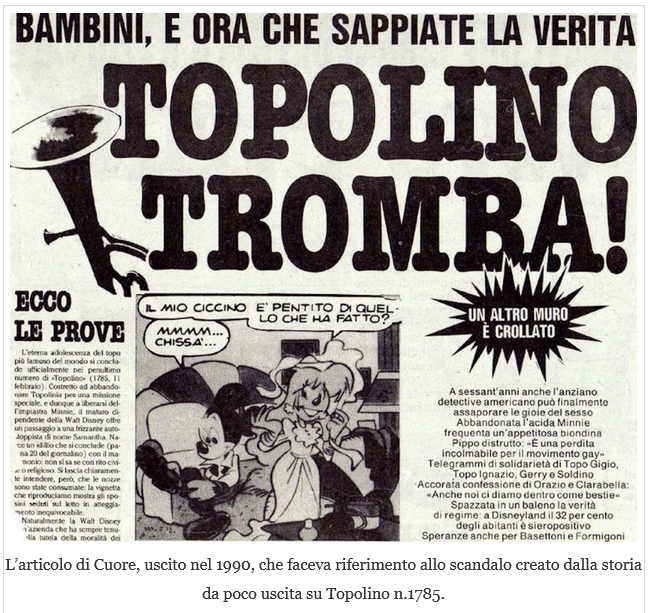 Fumetto di TOPOLINO tradisce Minnie Libretto Censurato n. 1785 San Valentino