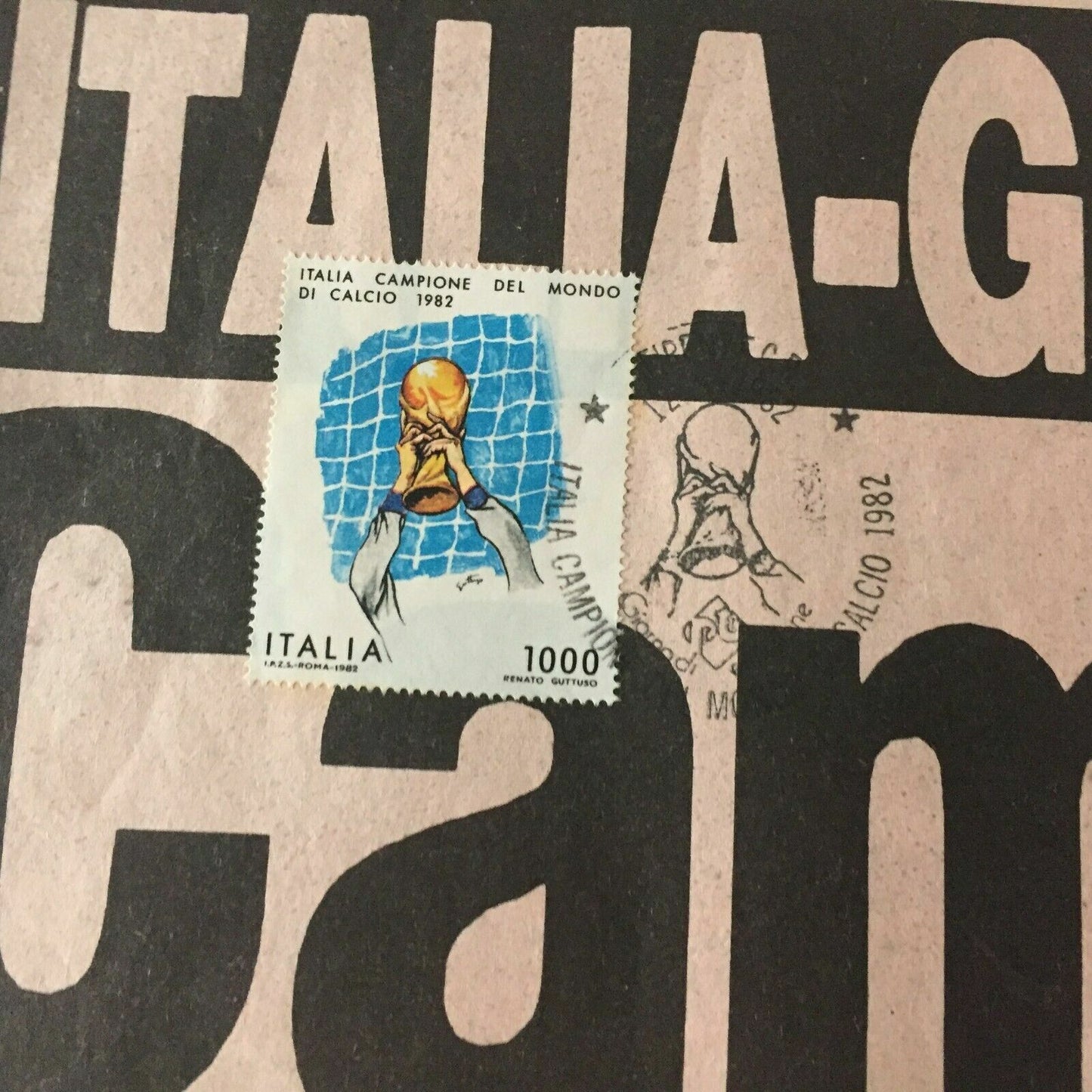 La Gazzetta dello sport ITALY 12 July + 1982 World Champions Stamp