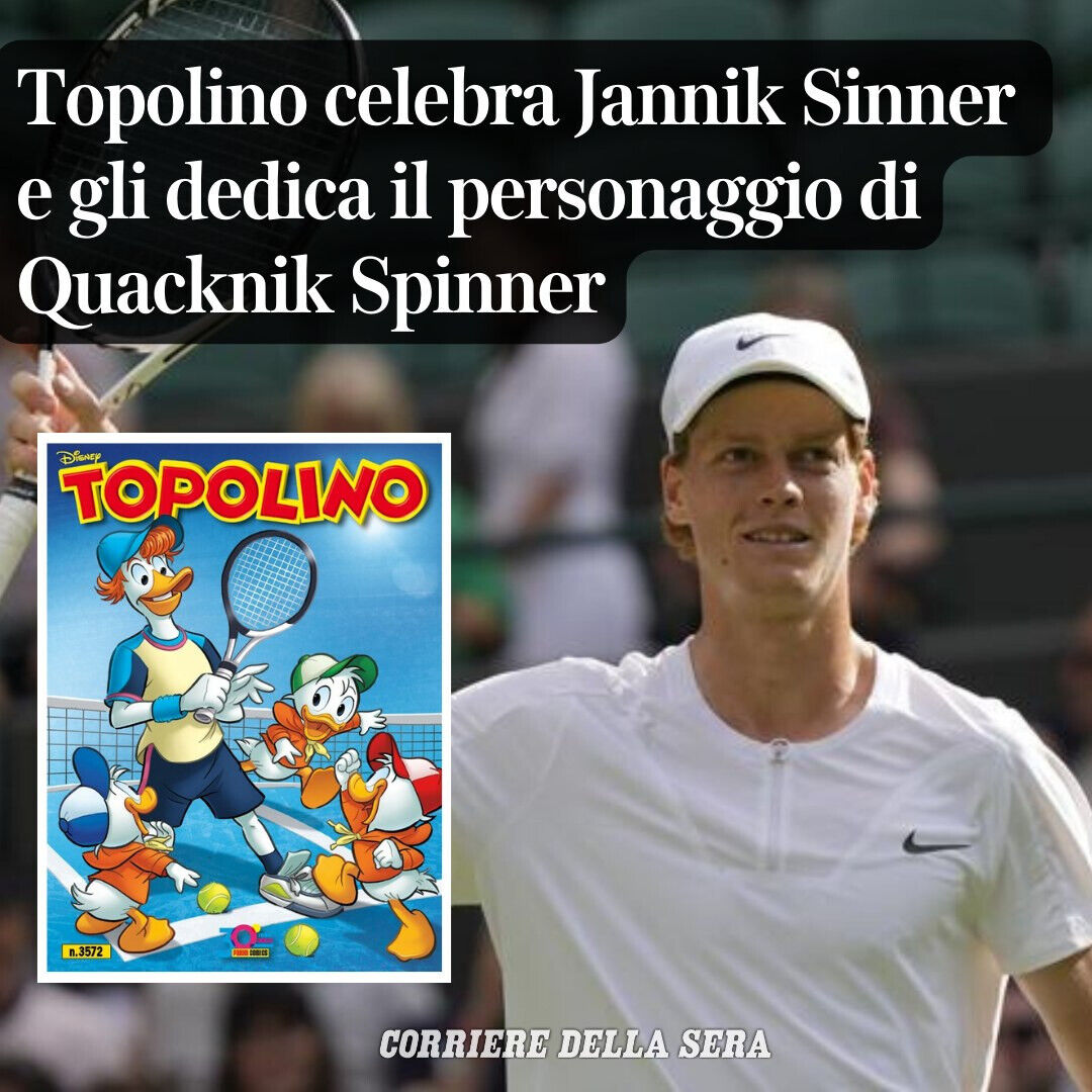 Fumetto TOPOLINO libretto n. 3572 da Collezione Cover dedicata a Jannik Sinner