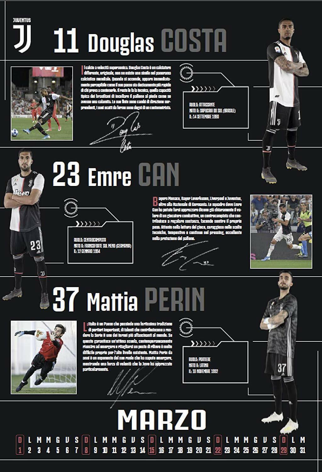 Offizieller vertikaler Juve-Kalender JUVENTUS 2020 mit Spiralarmband