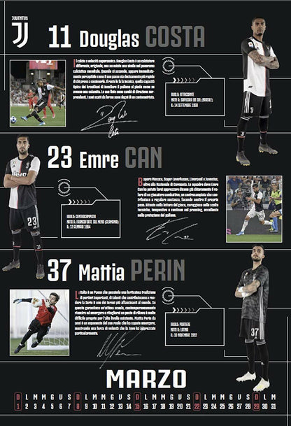 Offizieller vertikaler Juve-Kalender JUVENTUS 2020 mit Spiralarmband