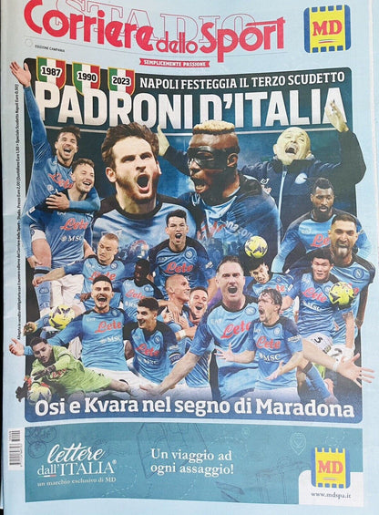 3 Newspaper Gazzetta Corriere dello Sport + Third Scudetto Napoli Football Insert