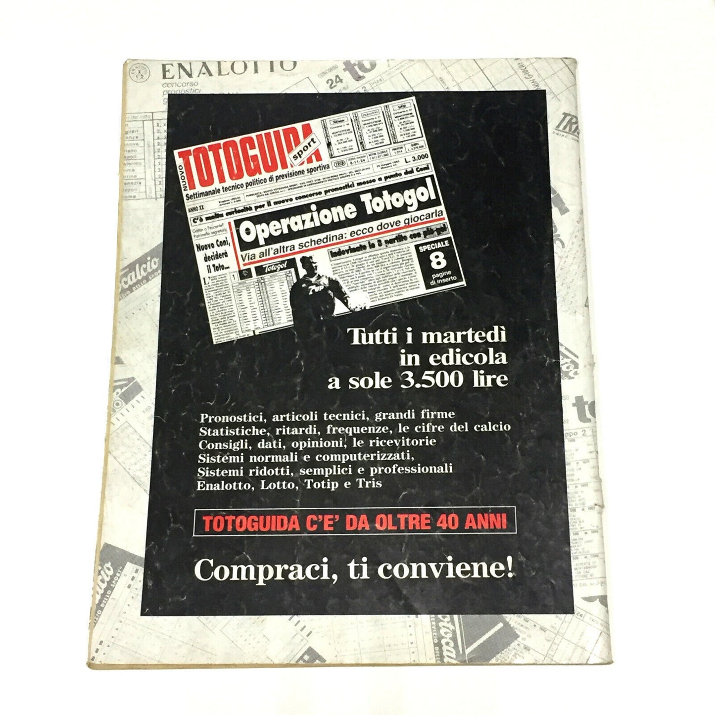 Totoguida Annuario Calcio Vintage Totocalcio Totip Enalotto Tris Scommesse lotto
