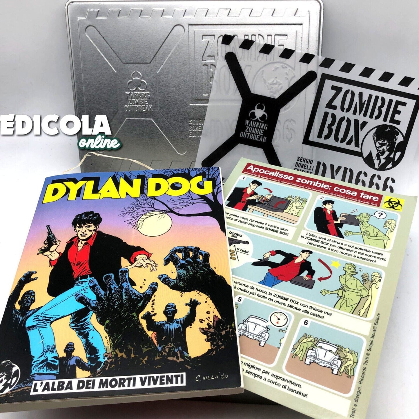 Kit Zombie 666 Argent [SCELLÉ] Dylan Dog numéro n. 1 Coffret spécial rare L'Aube des morts