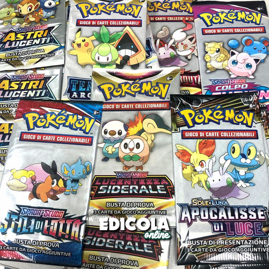 Versiegelte Pokémon ITA-Einzelpackungen – 3 Erweiterungsspielkarten auf Italienisch