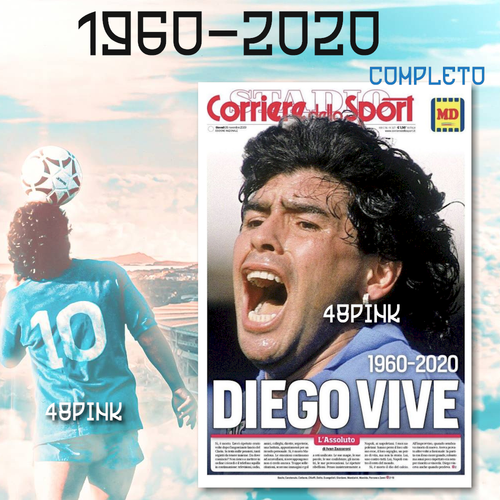 Corriere dello Sport Zeitung vom 26.11 DIEGO VIVE Tod von MARADONA 1960-2020