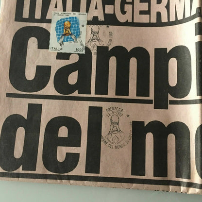 La Gazzetta dello sport ITALY 12 July + 1982 World Champions Stamp