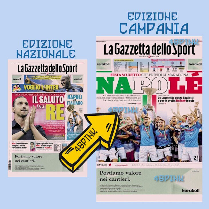 Gazzetta dello Sport Scudetto Party Maradona Naples 5 juin Champion d'Italie