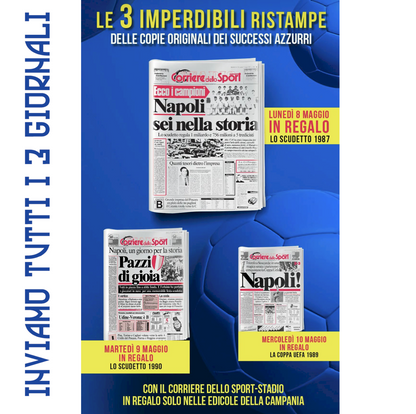 Corriere dello Sport 2023 + 3 Réimpressions NAPLES Scudetto 1987 1990 Coupe UEFA 1989