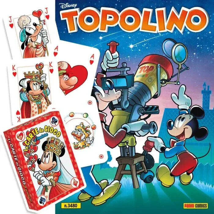 Fumetto TOPOLINO Sigillato Edicola da Collezione + 2x Mazzo di carte Blisterato